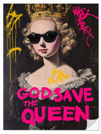 Selvklebende plakat God save the queen