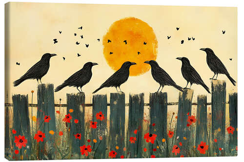 Tableau sur toile Crow Meeting
