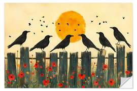 Sticker mural Crow Meeting - Peter Roder