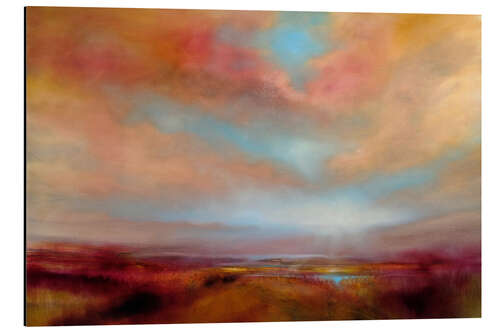 Stampa su alluminio Heathland in the evening light