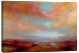 Canvas-taulu Heathland in the evening light - Annette Schmucker
