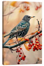Obraz na płótnie Starling with berries in autumn - Christian Müringer