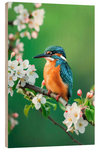 Hout print Kingfisher