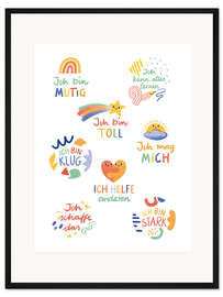 Gerahmter Kunstdruck Affirmationen für Kinder