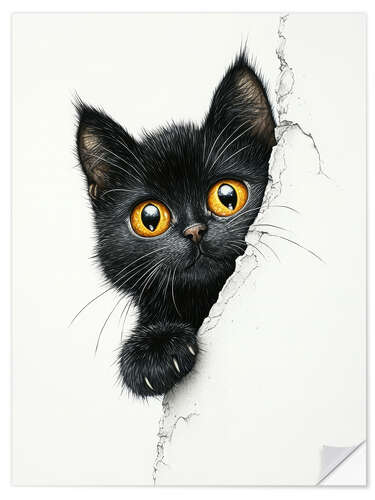 Selvklebende plakat Cute kitten