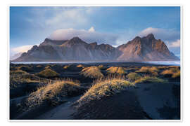 Wandbild Vestrahorn Berge in Island - Andreas Wonisch