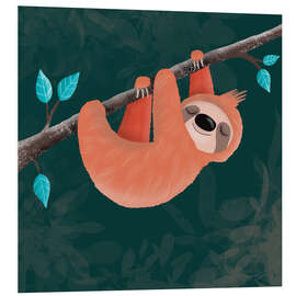 Hartschaumbild Kleines Faultier gemütlich am Abhängen
