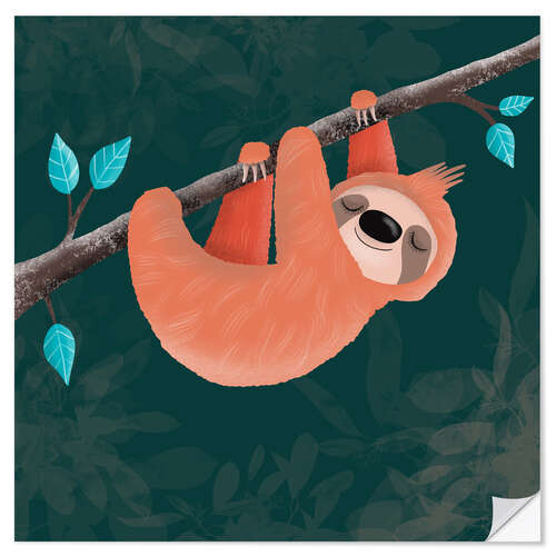 Vinilo para la pared Little sloth relaxing