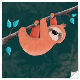 Vinilo para la pared Little sloth relaxing - WACHtraum