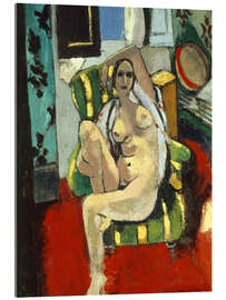 Acrylglasbild Sitzender Akt mit Tamburin, 1926 - Henri Matisse