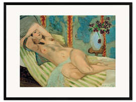Framed art print Odalisque - Nude on a Blue Background, 1923