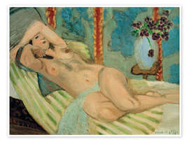 Póster Odalisque - Nude on a Blue Background, 1923