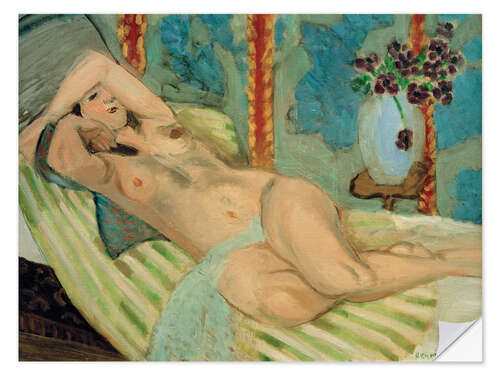 Wall sticker Odalisque - Nude on a Blue Background, 1923