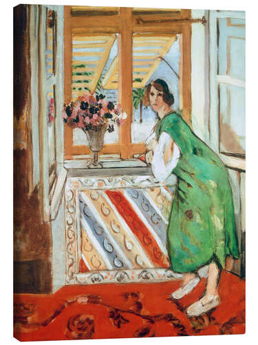 Obraz na płótnie Interior in Nice, Young Woman in a Green Dress, 1921