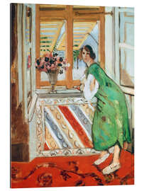 Galleritryk Interior in Nice, Young Woman in a Green Dress, 1921