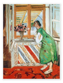 Wall print Interior in Nice, Young Woman in a Green Dress, 1921 - Henri Matisse
