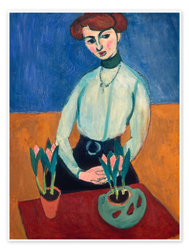 Poster Young Woman with Tulip, 1948