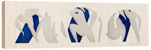 Print på træ The Dance, Grey, Blue, White