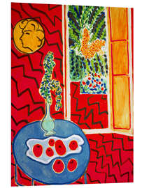 PVC-taulu Red Interior, Still Life on Blue Table, 1947