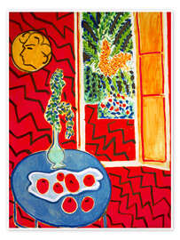 Wall print Red Interior, Still Life on Blue Table, 1947 - Henri Matisse