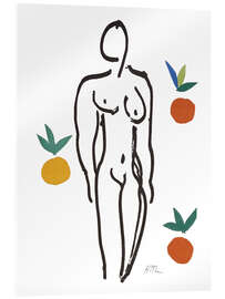 Stampa su vetro acrilico Female Nude with Oranges