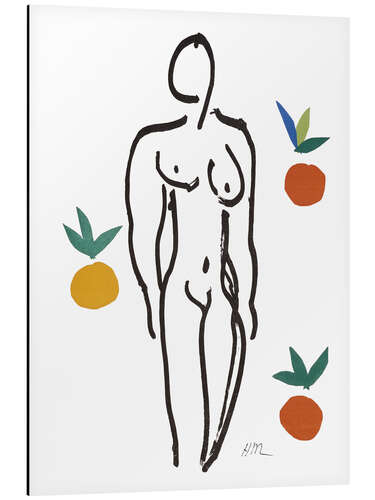 Obraz na aluminium Female Nude with Oranges