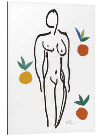 Stampa su alluminio Female Nude with Oranges