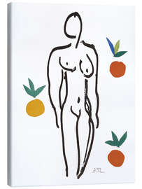 Canvas print Female Nude with Oranges