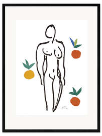 Impressão artística com moldura Female Nude with Oranges
