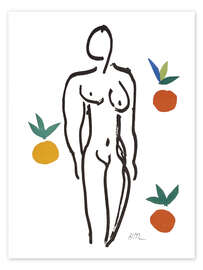 Plakat Female Nude with Oranges