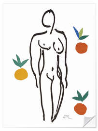 Wall sticker Female Nude with Oranges