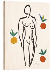 Obraz na drewnie Female Nude with Oranges