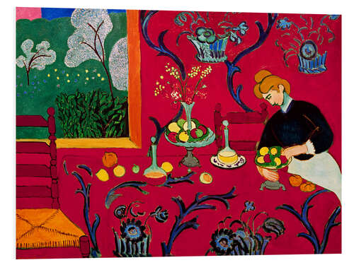 Hartschaumbild Rotes Zimmer, Harmonie in Rot, 1909