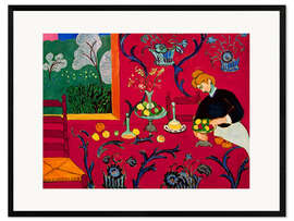 Gerahmter Kunstdruck Rotes Zimmer, Harmonie in Rot, 1909