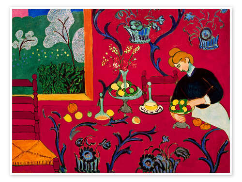 Poster Red Room, Harmony in Red, 1909