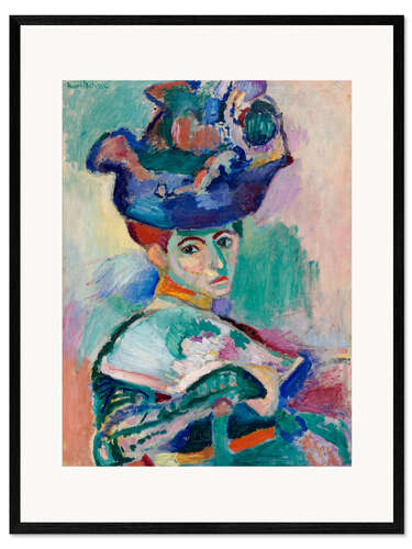Stampa artistica con cornice Donna con cappello, 1905