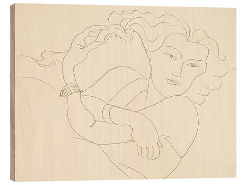 Wood print Young Seductress