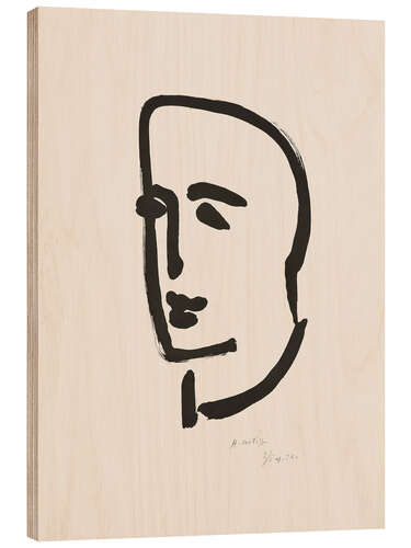 Wood print Young student in profile, 1952