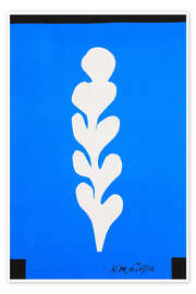 Poster White Palm on Blue