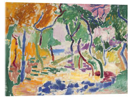 Quadro em acrílico Landscape near Collioure, Study for The Joy of Life, 1905 - Henri Matisse
