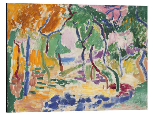 Aluminiumsbilde Landscape near Collioure, Study for The Joy of Life, 1905