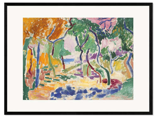 Impression artistique encadrée Paysage près de Collioure, Étude pour La Joie de Vivre, 1905