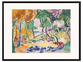Impression artistique encadrée Paysage près de Collioure, Étude pour La Joie de Vivre, 1905 - Henri Matisse