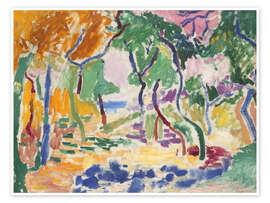 Obraz Landscape near Collioure, Study for The Joy of Life, 1905 - Henri Matisse