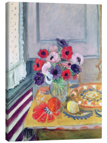 Lærredsbillede Still Life with Anemones, 1924