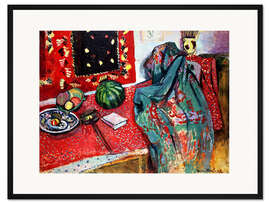 Gerahmter Kunstdruck Stillleben mit rotem Teppich, 1906