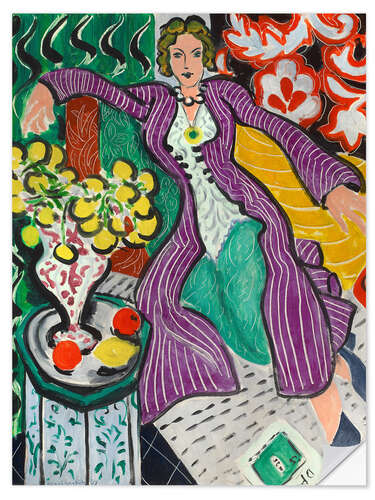 Muursticker Woman in a Purple Coat, 1937