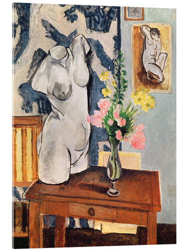 Acrylglasbild Gipstorso und Blumenbouquet, 1919