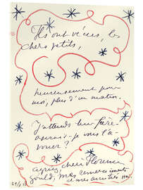 Akrylbillede Letter from the painter to Florence Gould, July 29, 1948 - Henri Matisse