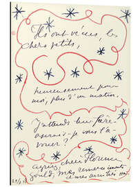 Print på aluminium Letter from the painter to Florence Gould, July 29, 1948 - Henri Matisse